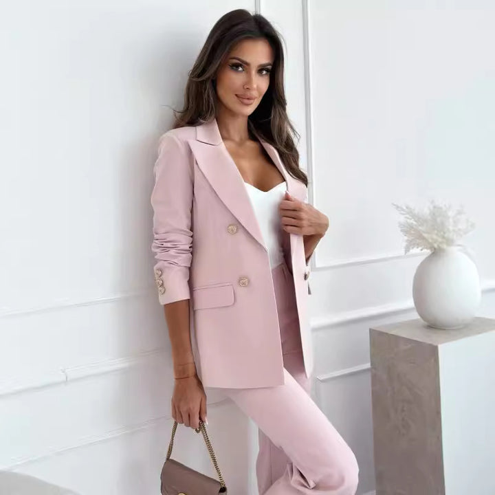 Damen Eleganter Blazer mit doppelter Knopfreihe und modernen Details Drune