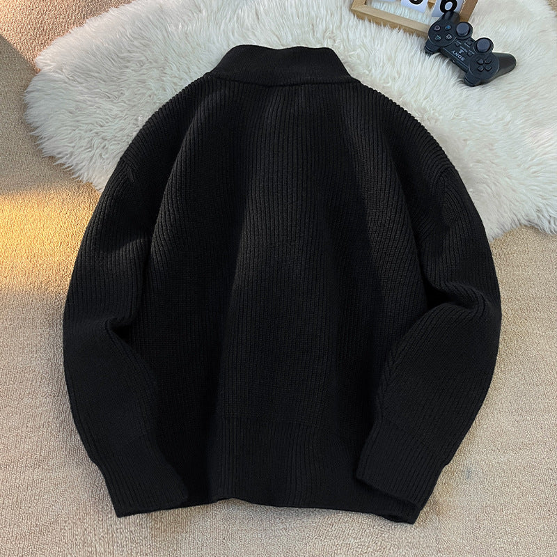 Damen Modischer Strickpullover mit hohem Kragen Drune