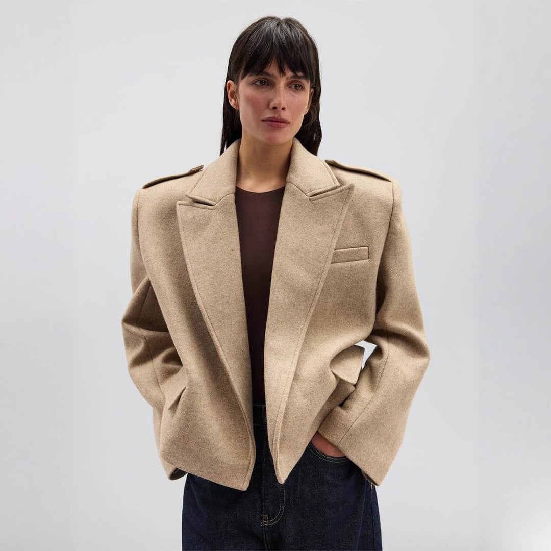 Damen Modischer Oversize-Blazer mit schmalen Revers Drune