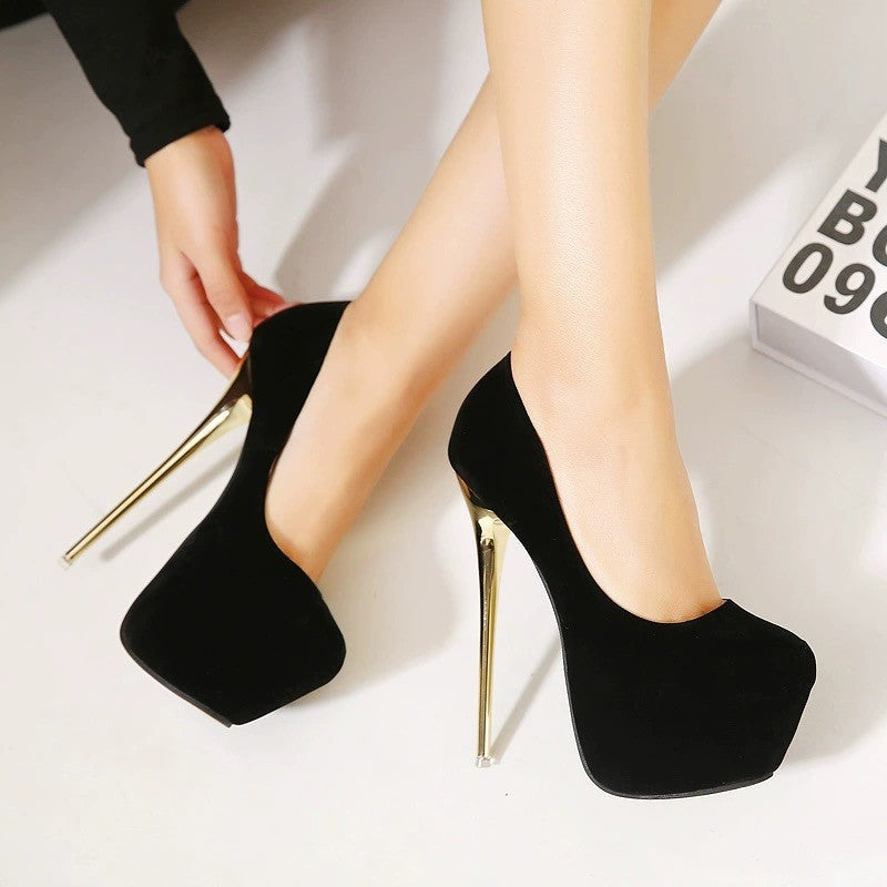 Damen High-Heel Pumps mit elegantem goldenen Absatz Drune