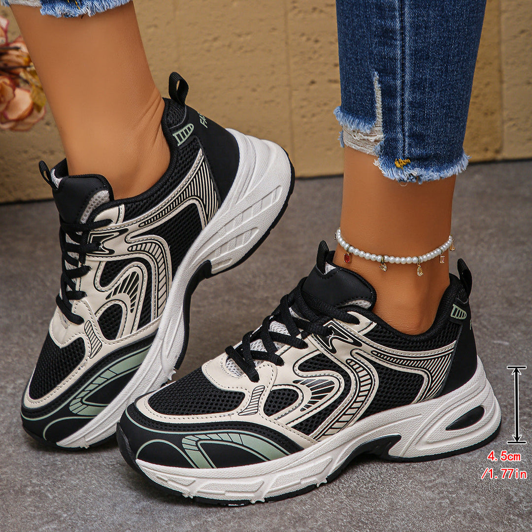 Damen Sportliche Sneakers mit atmungsaktivem Netzdesign und dämpfender Sohle Drune