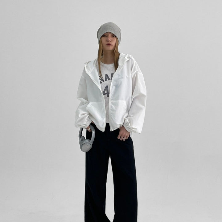 Damen winddichte Jacke mit Kapuze Drune