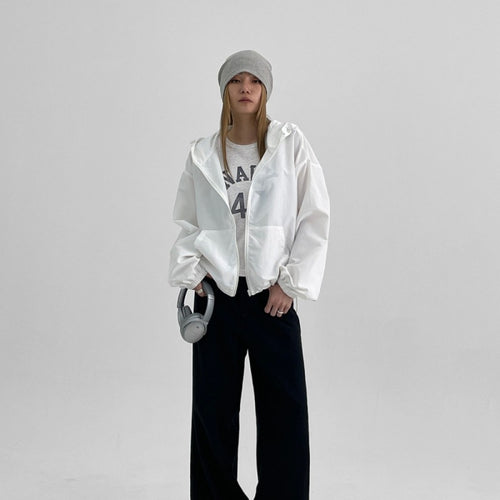 Damen winddichte Jacke mit Kapuze Drune