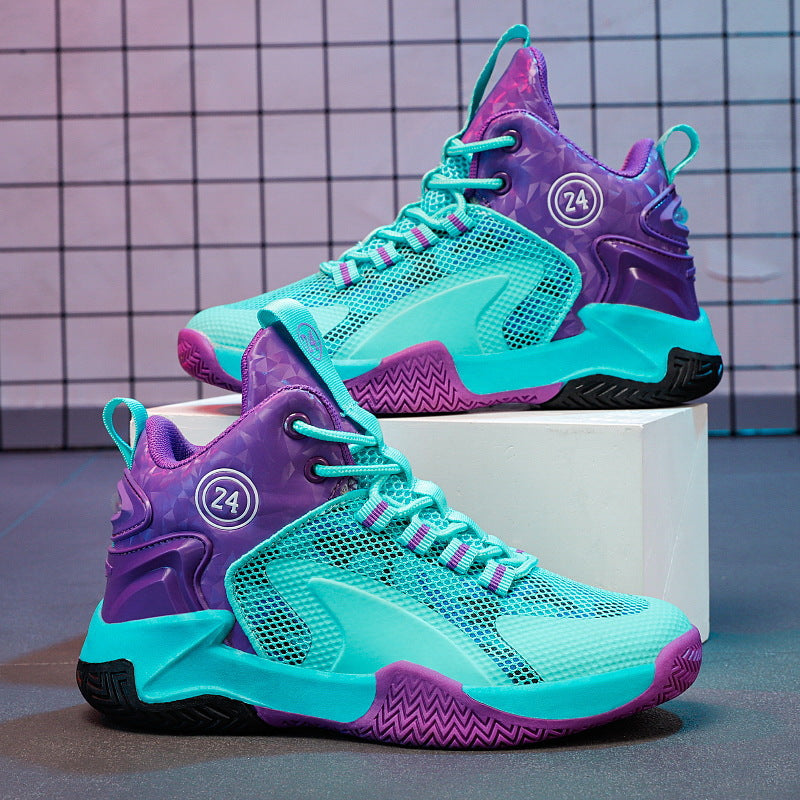 Herren Basketball-High-Top Sneaker mit geometrischem Struktur-Obermaterial und griffiger Herringbone-Sohle Drune