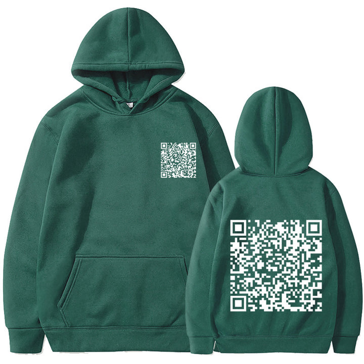 Damen Sportlicher Kapuzenpullover mit QR-Code Drune
