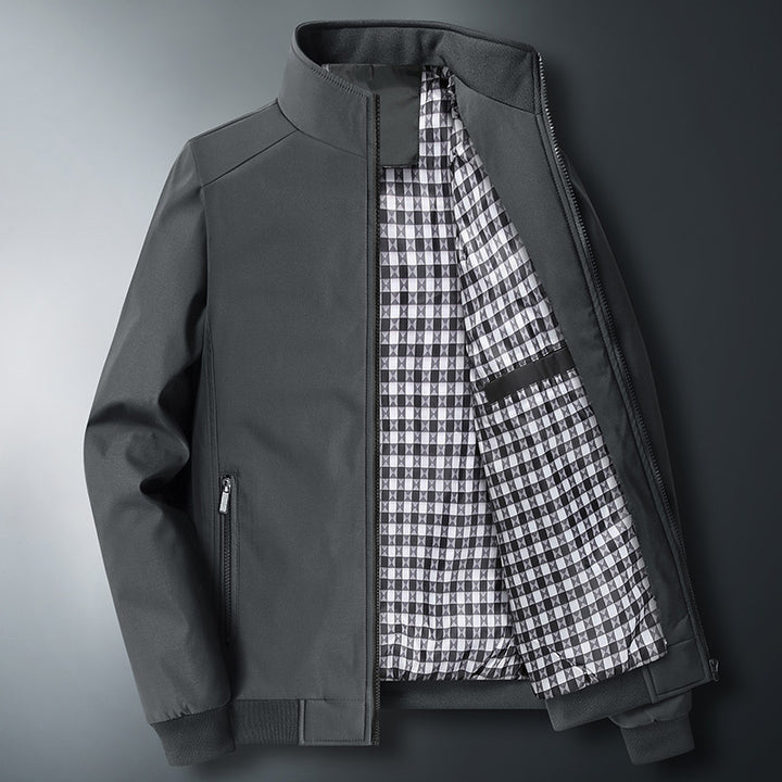 Herren Modische Windjacke mit hohem Kragen Drune