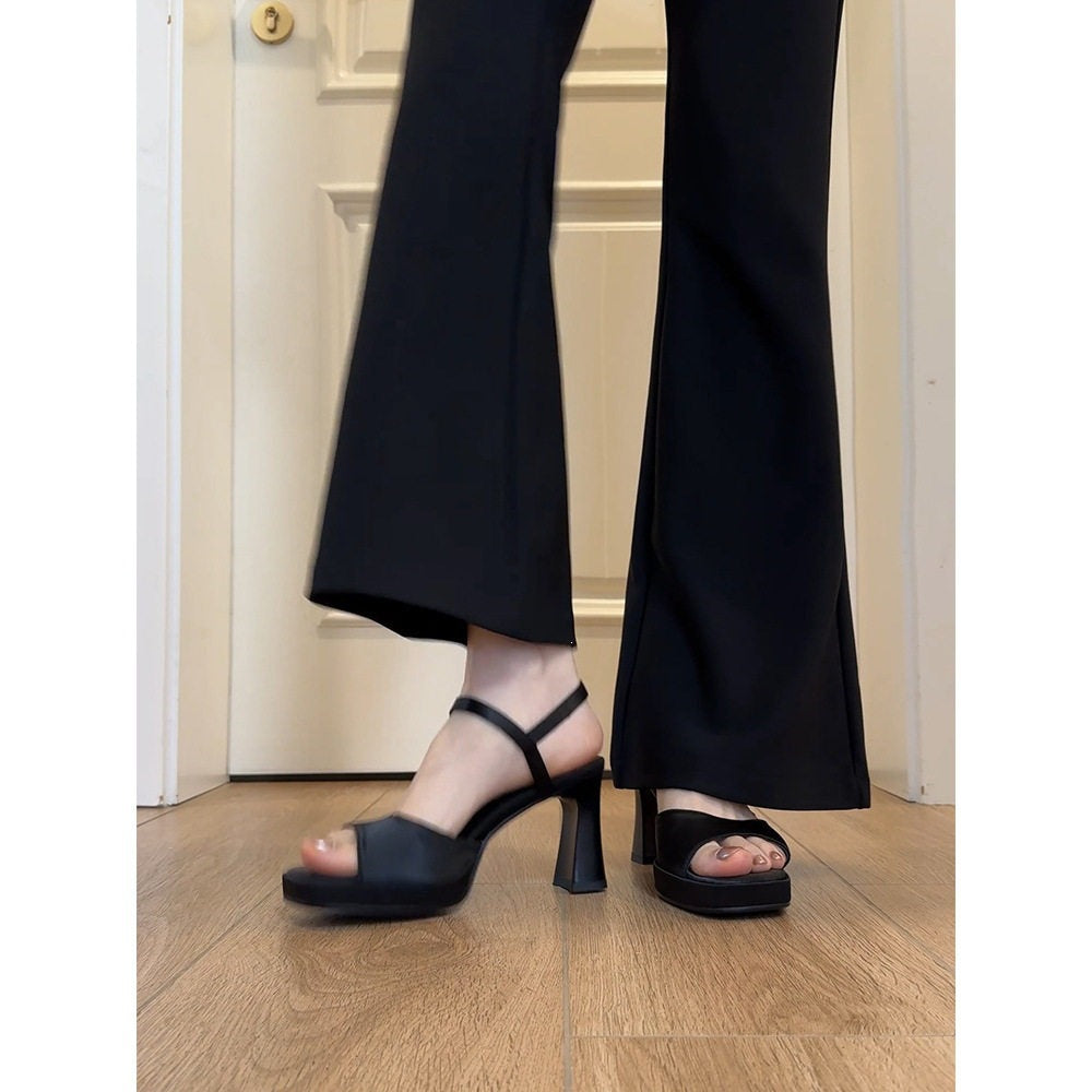 Damen elegante Plateau-Pumps mit modischem Blockabsatz Drune