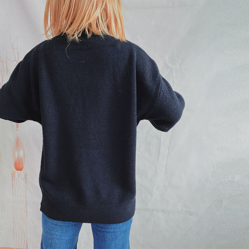 Drune | Einfarbiger Warmer Strickpullover Für Alltag