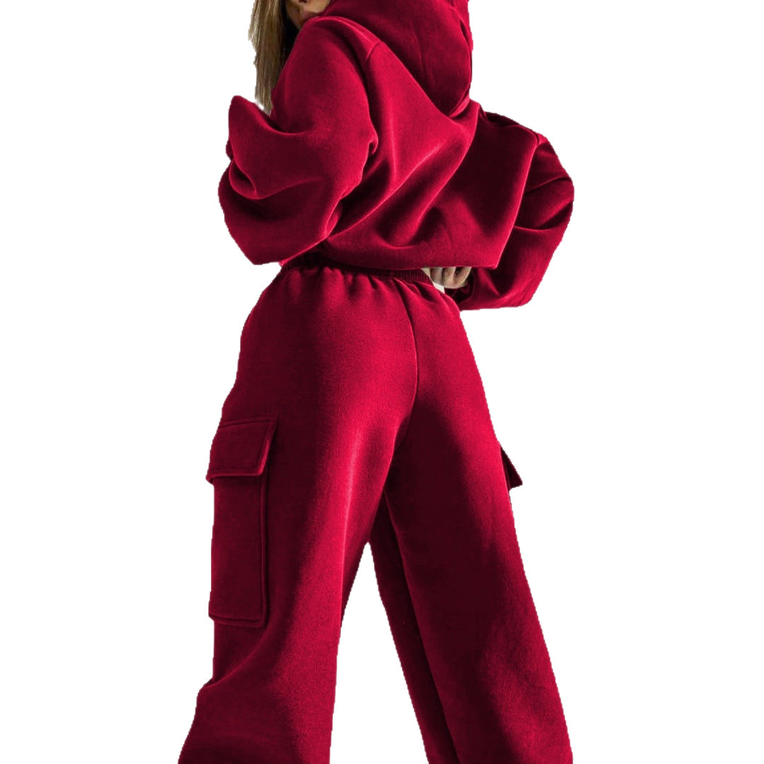 Damen Oversized Kapuzensweatshirt und Jogginghose Set Drune