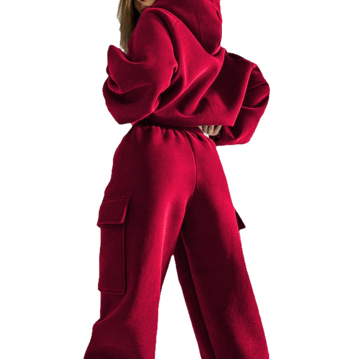 Damen Oversized Kapuzensweatshirt und Jogginghose Set Drune