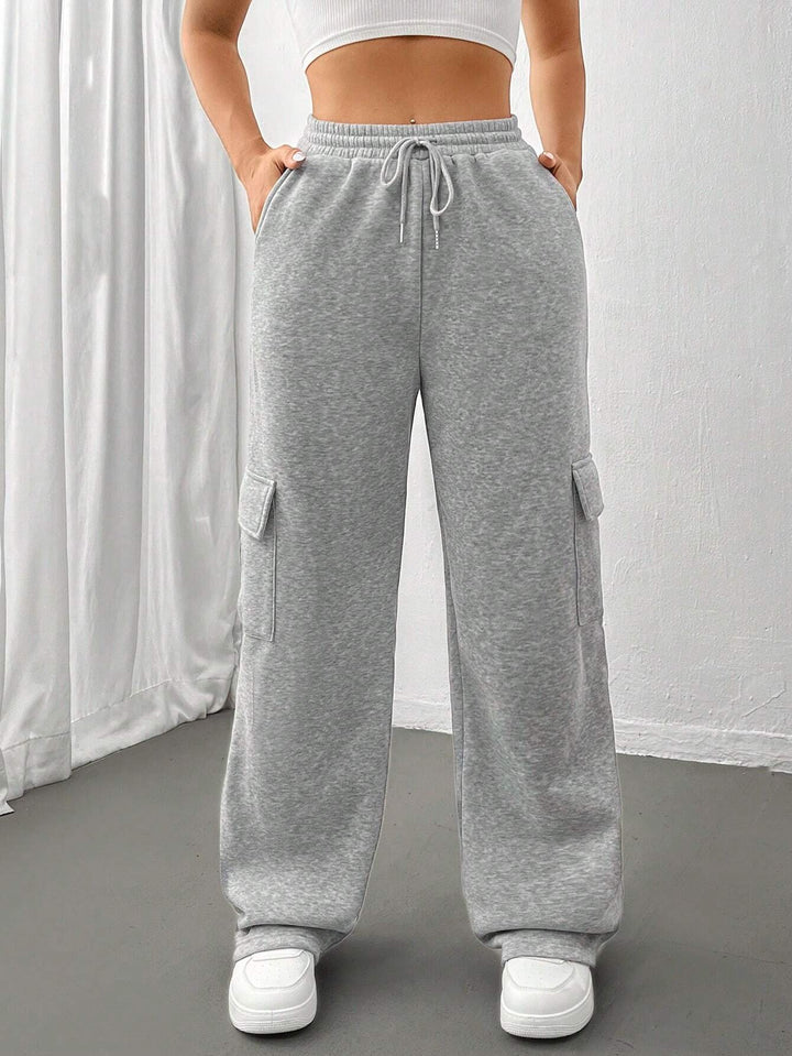 Damen Weite Cargohose im Jogger‑Stil mit Kordelzug Drune