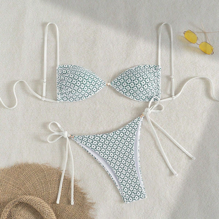 Damen Triangel-Bikini mit verspieltem Blumendruck Drune