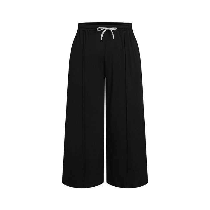 Damen weite Freizeithose mit elastischem Bund und praktischem Kordelzug Drune
