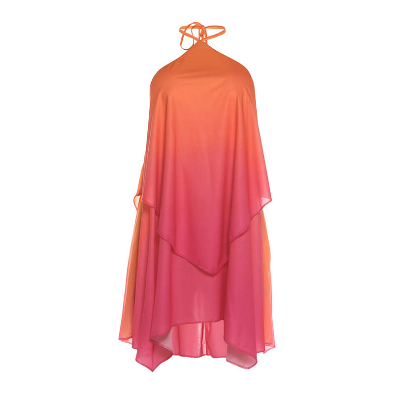 Damen luftiges, asymmetrisches Strandkleid mit Chiffon-Effekt Drune