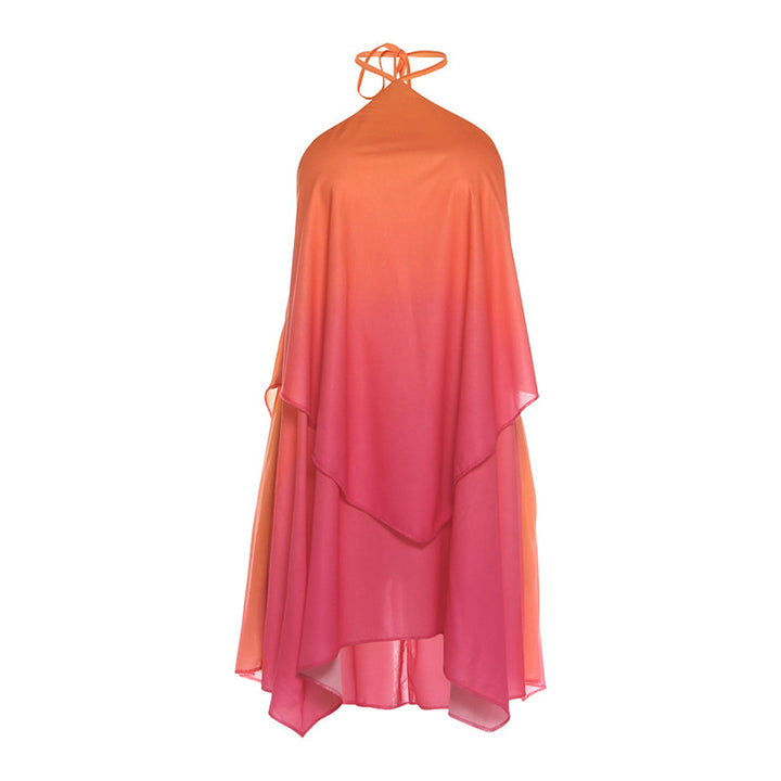 Damen luftiges, asymmetrisches Strandkleid mit Chiffon-Effekt Drune