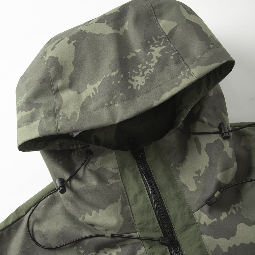Herren Camouflage-Anorak mit Kapuze, halbem Reißverschluss und wasserabweisender Beschichtung Drune