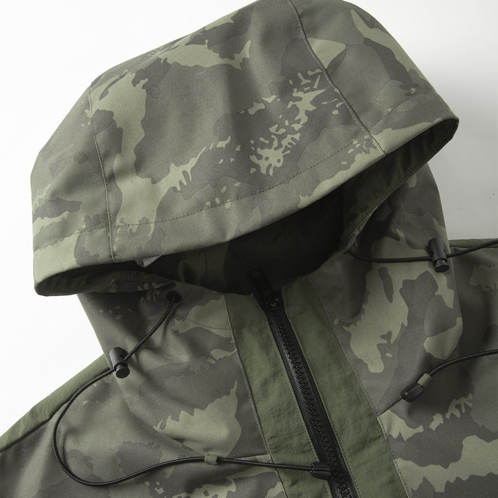 Herren Camouflage-Anorak mit Kapuze, halbem Reißverschluss und wasserabweisender Beschichtung Drune