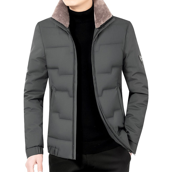 Herren Slim-Fit Wattierte Übergangsjacke mit weichgefüttertem Stehkragen und verdecktem Reißverschluss Drune