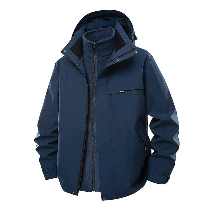 Herren Wasserdichte Outdoor-Jacke mit verstellbarer Kapuze Drune