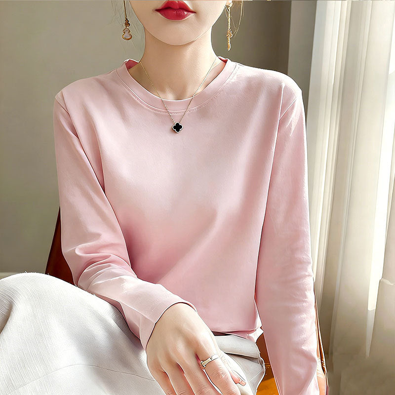 Damen Rundhals Langarmshirt Drune