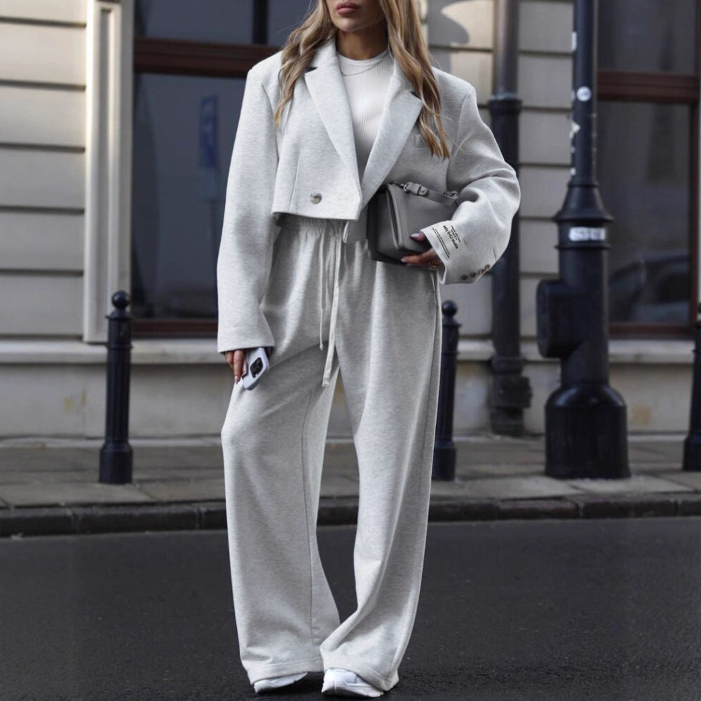 Damen lässiger Anzug im Oversized-Stil mit elastischem Bund Drune