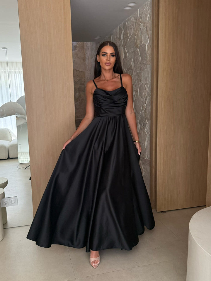 Damen Maxikleid mit geflochtenem Oberteil und offenem Rücken Drune