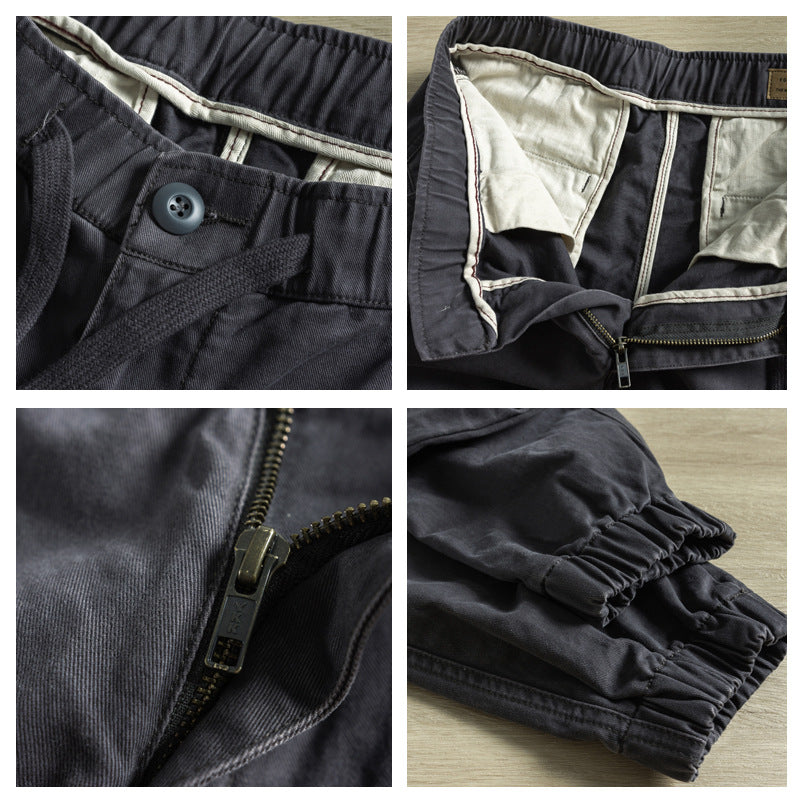 Herren Angesagte Cargo-Hosen mit Gummizug Drune