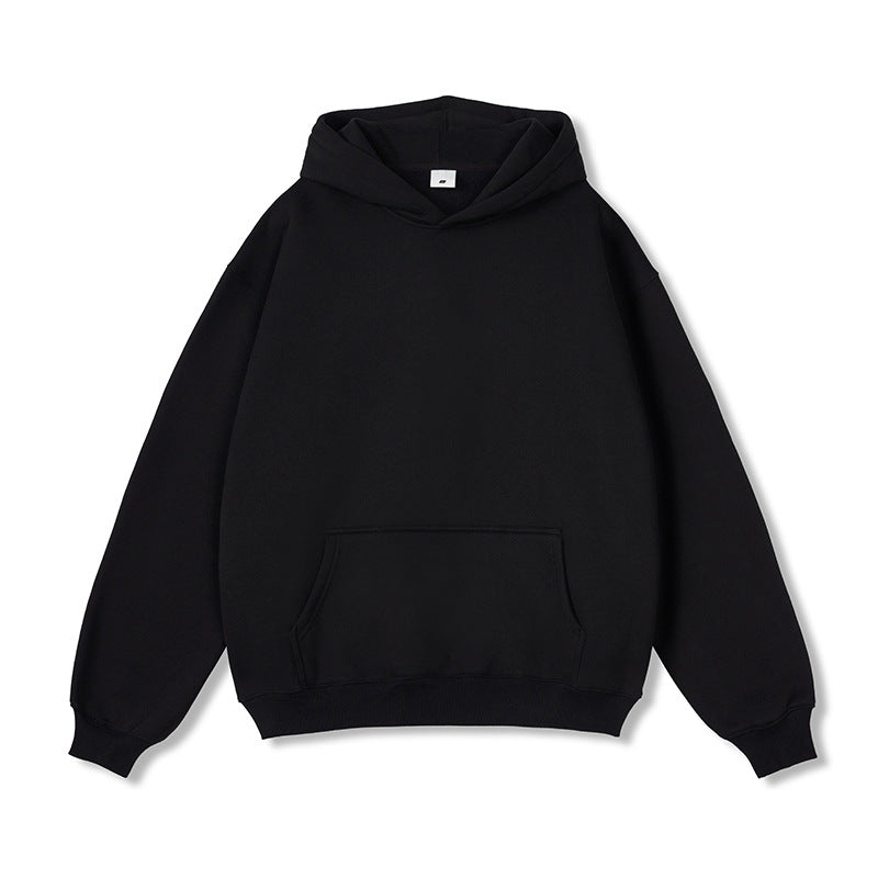 Unisex Oversize-Kapuzenpullover aus Baumwollmix mit Kängurutasche und gerippten Bündchen Drune