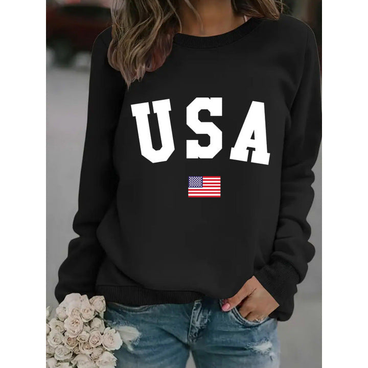 Damen Sweatshirt mit modernem USA-Statement und gemütlicher Passform Drune