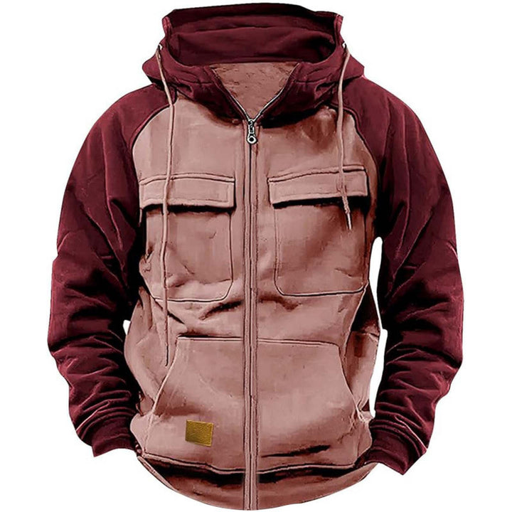 Herren Kapuzenjacke mit Cargo-Taschen und durchgehendem Reißverschluss Drune
