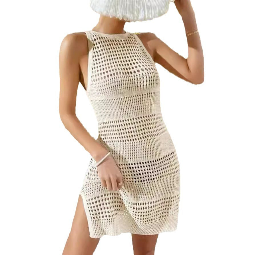 Damen Häkelkleid mit raffinierten Lochmustern und figurbetontem Design Drune