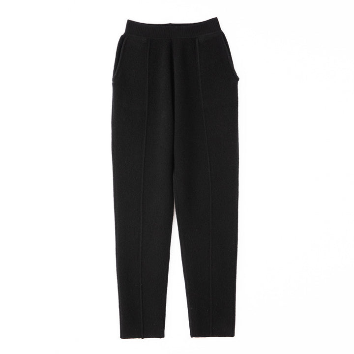Damen Strickhose mit schmaler Beinform, elastischem Bund und Bügelfalte Drune