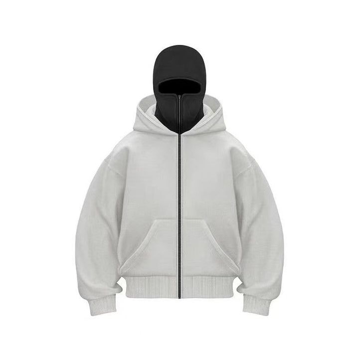 Damen stylische Kapuzenjacke mit integriertem Gesichtsschutz Drune