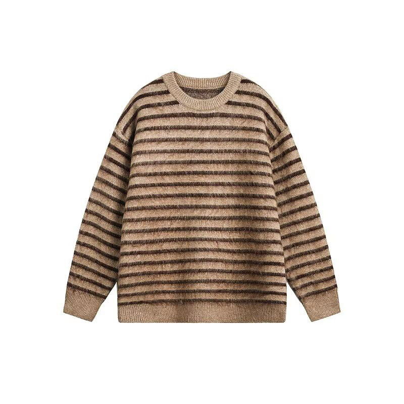 Damen Grobstrickpullover mit strukturiertem Streifenmuster Drune