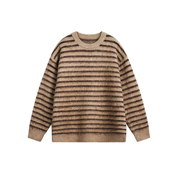Damen Grobstrickpullover mit strukturiertem Streifenmuster Drune