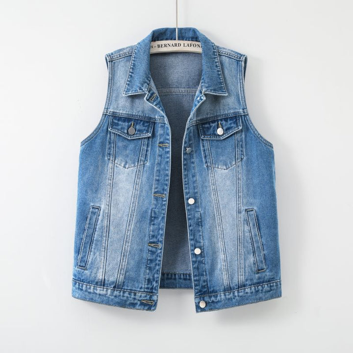 Damen Jeansweste im lässigen Vintage-Stil mit praktischen Taschen Drune