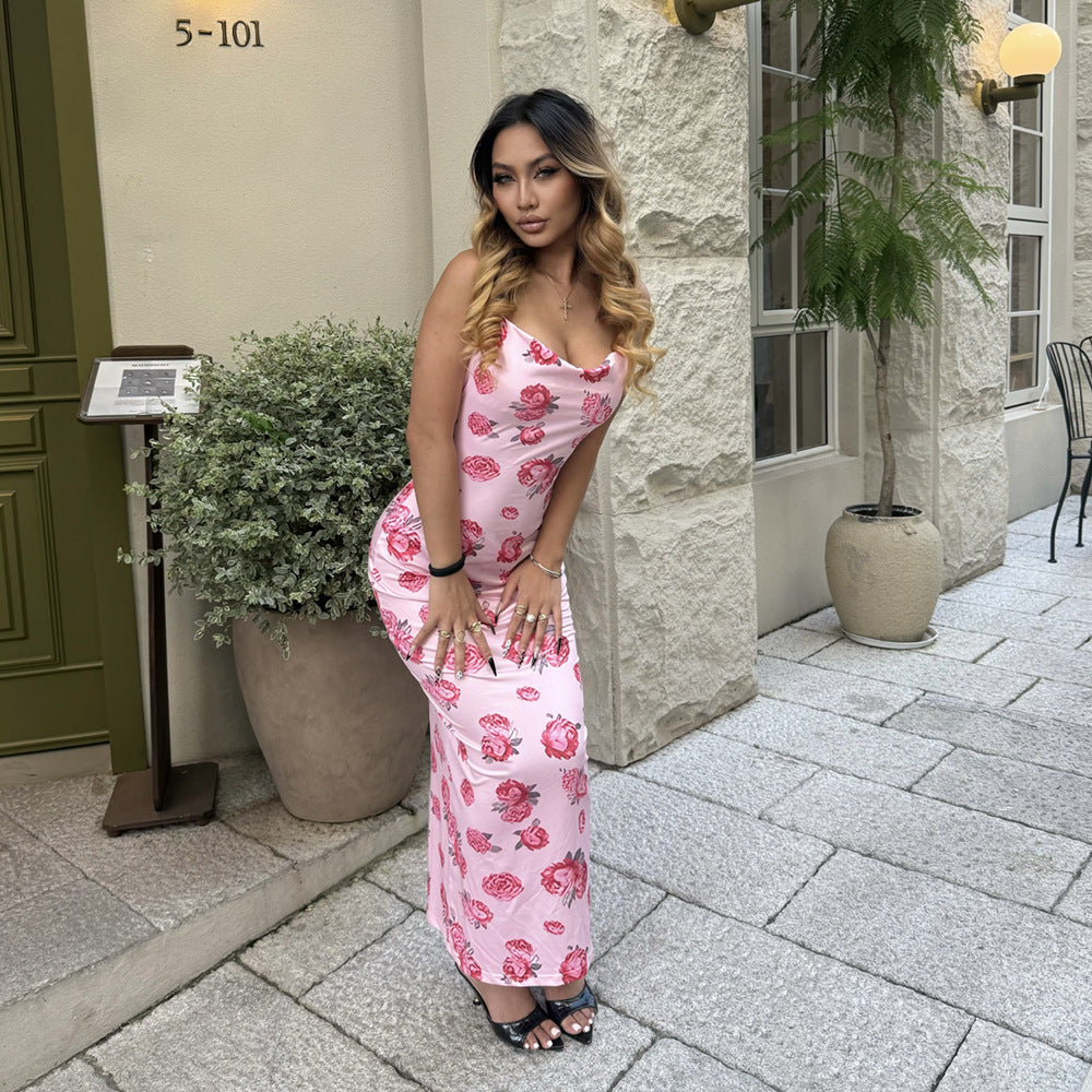 Damen Maxikleid mit floralem Druck und schmeichelndem Schnitt Drune