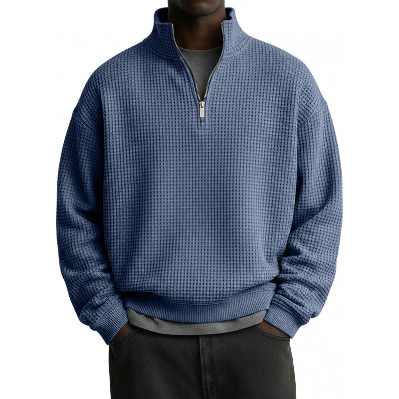Herren Sportlicher Stehkragenpullover mit Reißverschluss Drune
