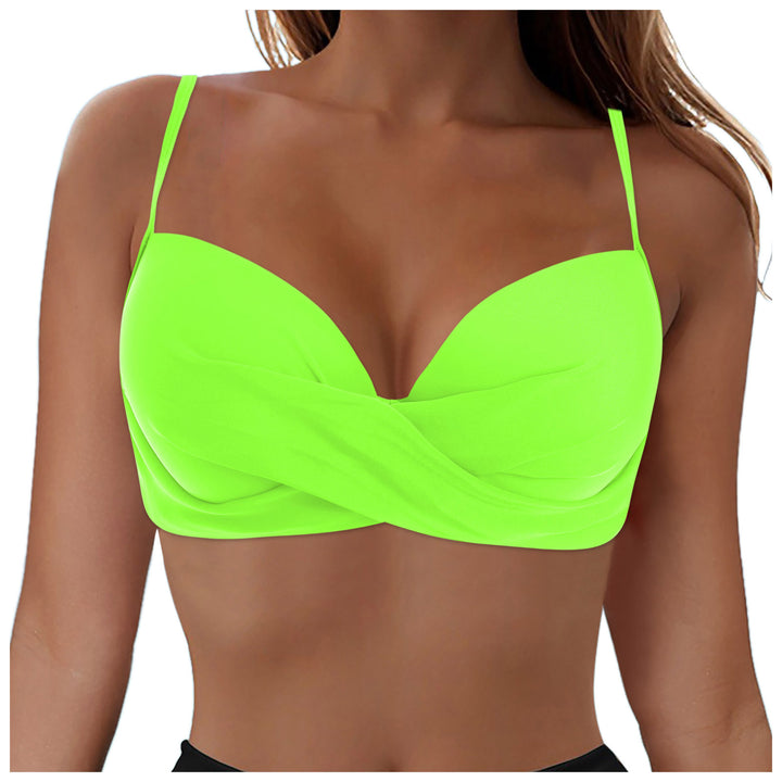 Damen Elegantes Bikinioberteil mit Wickeldesign Drune