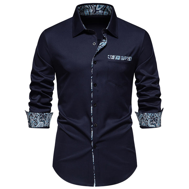Herren Langarmhemd mit modernem Paisleydesign Drune