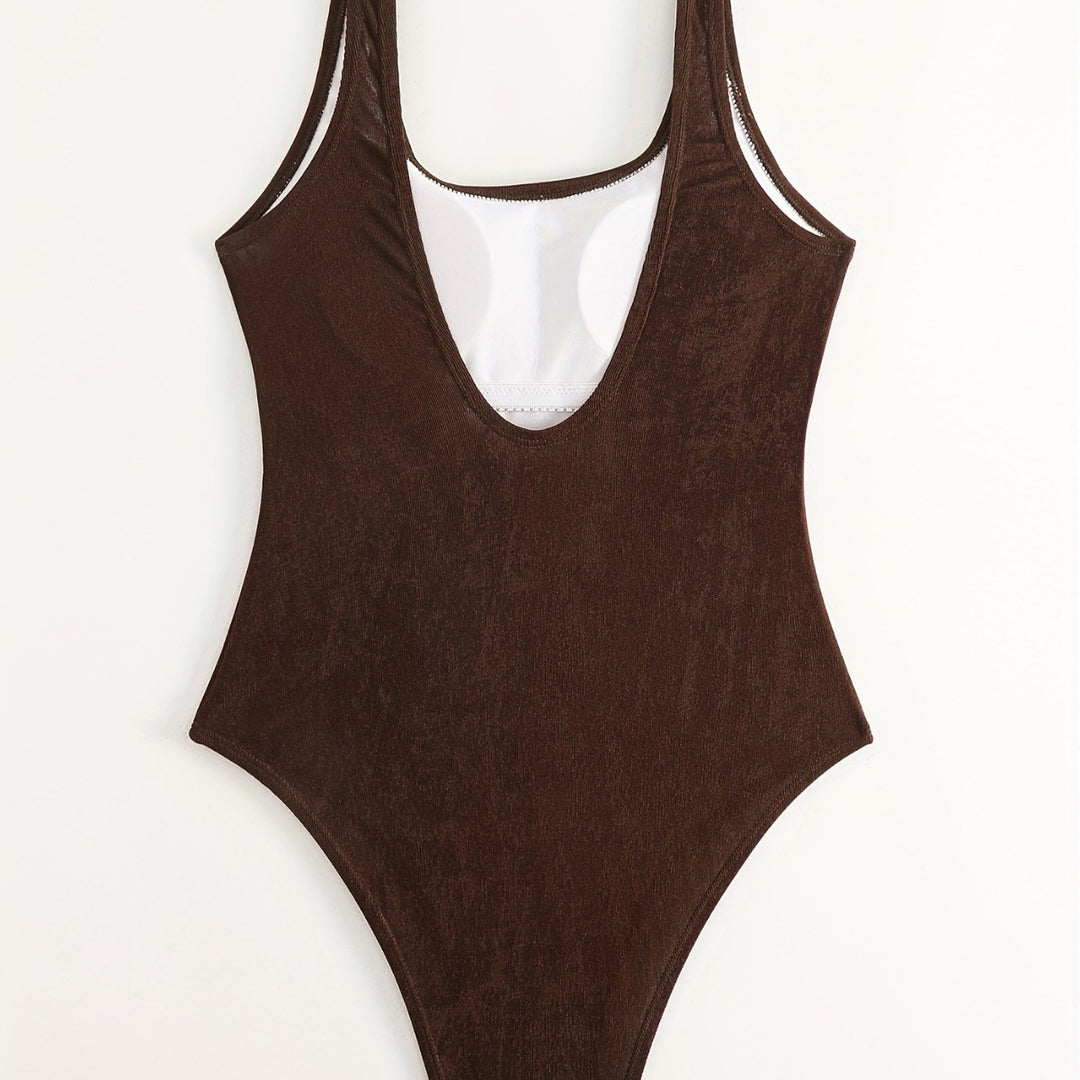 Damen Einteiler Badeanzug mit elegantem Rücken-Detail Drune