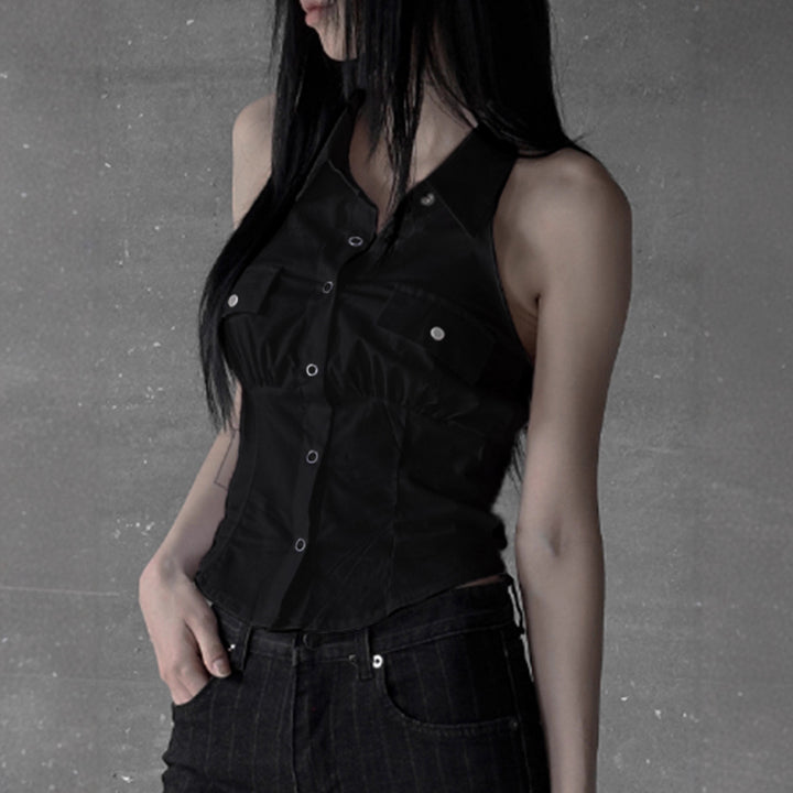 Damen Hemd mit charmantem Bindedetail und Brusttaschen Drune