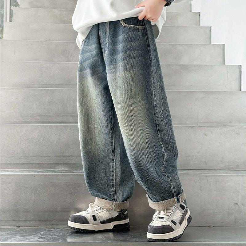 Herren lässige Weit geschnittene Jeans Drune