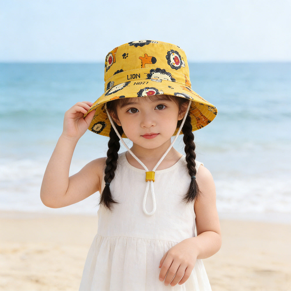 Unisex nan Kinder Sonnenhut mit breiter Krempe verstellbarem Kinnband und Einhornprint  Drune