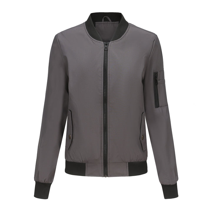 Damen modische Bomberjacke mit praktischen Reißverschlusstaschen und sportlichem Kragen Drune