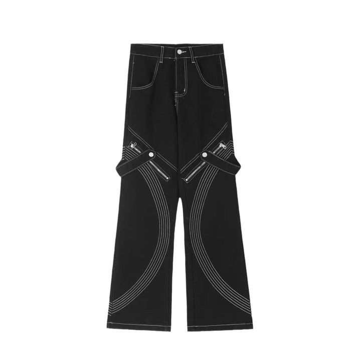 Herren modische Cargo-Hosen mit stylischen Zipper-Details und kontrastierenden Nähten Drune