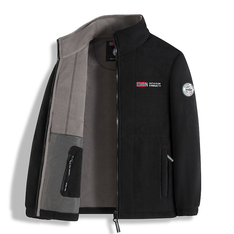Herren Fleecejacke mit hohem Kragen Drune