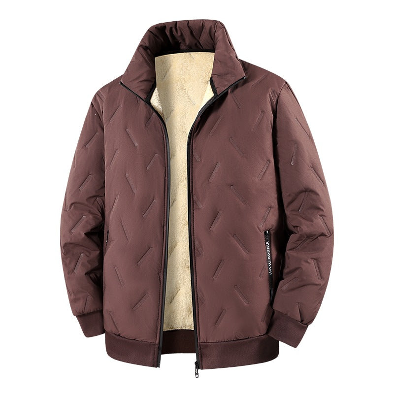 Herren Wattierte Jacke mit Teddyfutter, Stehkragen & Reißverschluss Drune