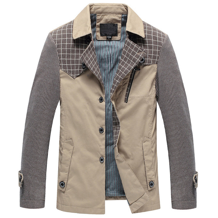 Herren Feldjacke mit Kontrast-Einsätzen und Brust-Reißverschlusstasche Drune
