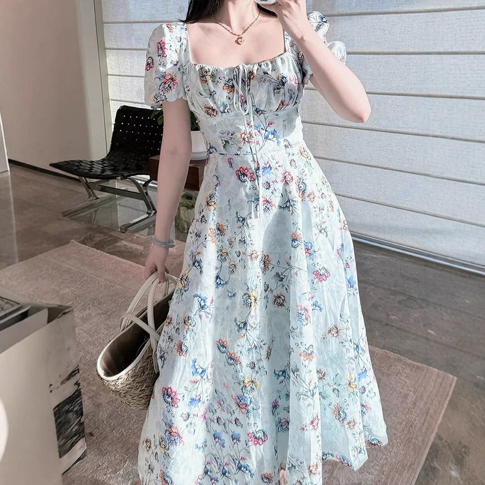 Damen Maxikleid mit raffiniertem Blumenprint und taillierter Silhouette Drune